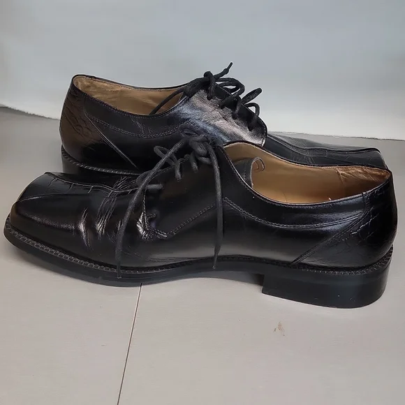 Zengara men’s leather square toes dress shoes Black size 9 M